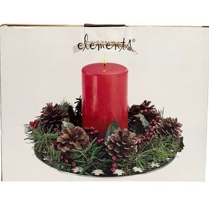 🎄 Elements Candle Pinecones & Berries Centerpiece